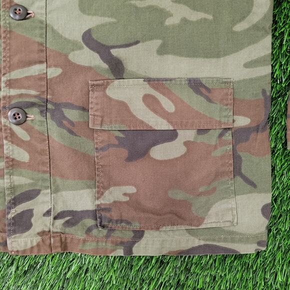 Vintage Y2K Military Camo Jacket Large 23x24 Brown Green - Picture 13 of 16